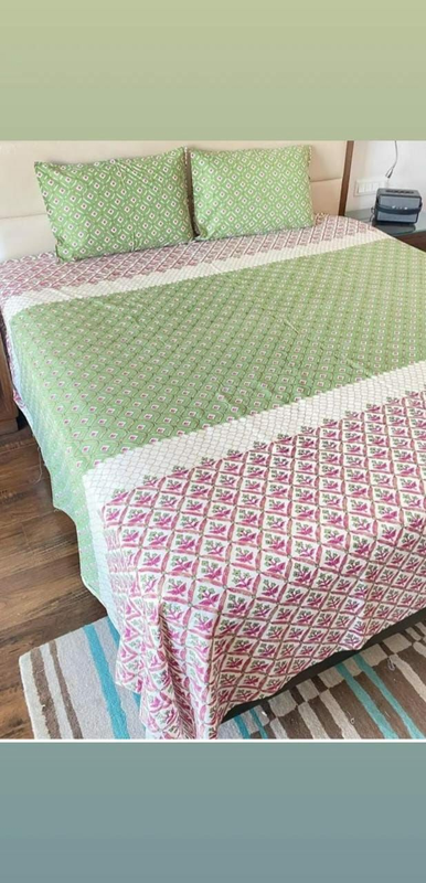 Royal Discharge Prints Jumbo King Size Bedsheets With 2 Pillow Covers 