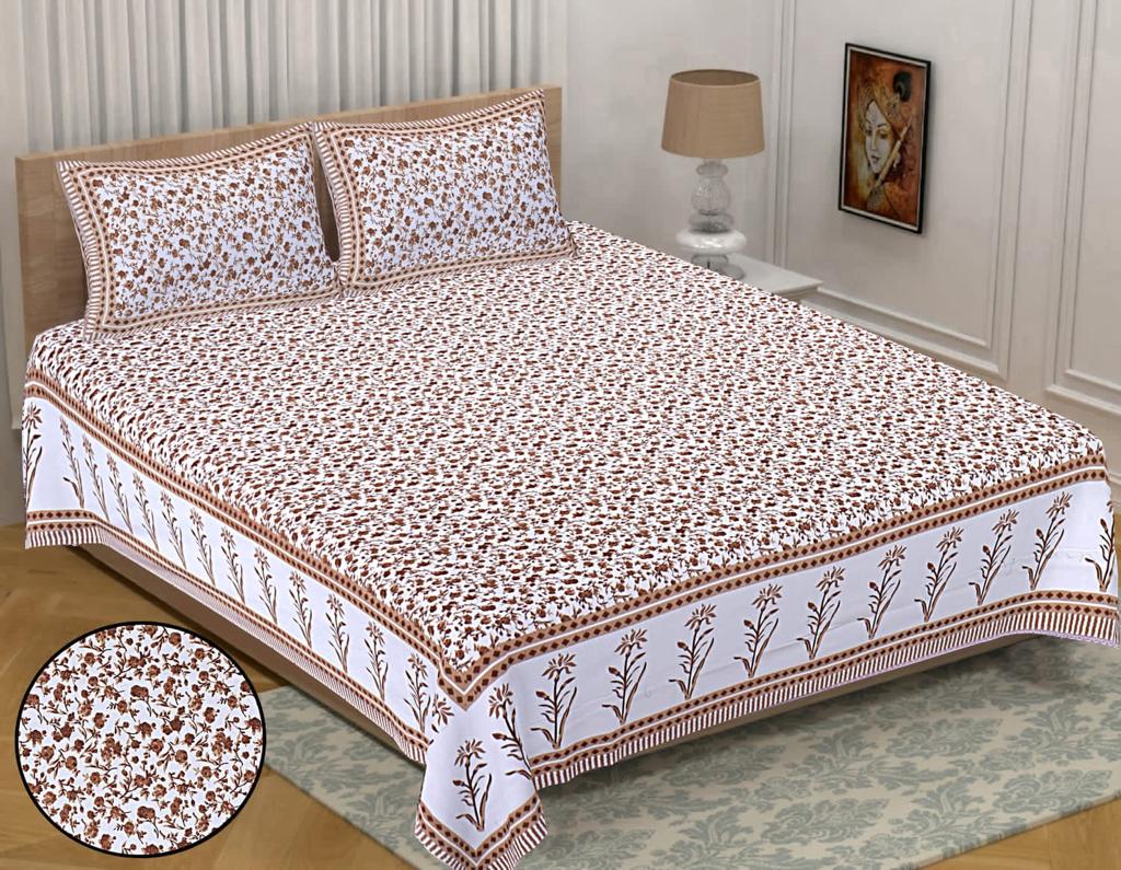 Bedsheets King Size with Pillow Covers (Pastels 014)