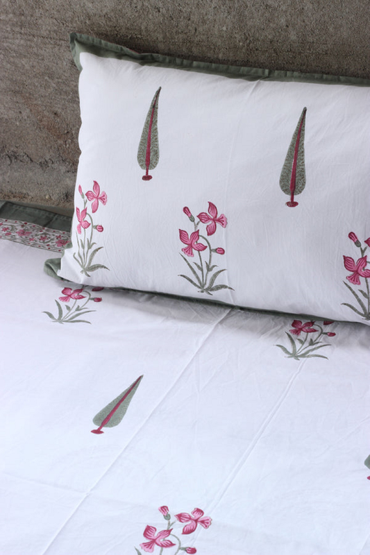 BEDROOM BEDSHEET Block Print Quilt Home Décor Bedsheet with 2 Pillow Cover Cypress Cotton Double Indian Design Bedsheet For Cotton Bedsheet