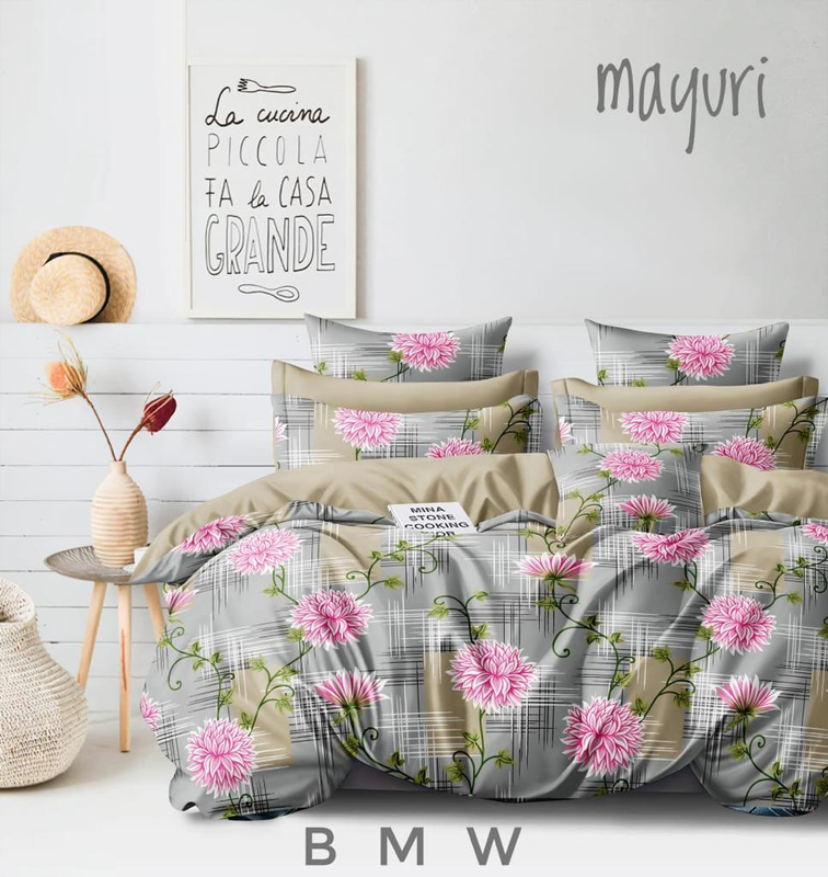BMW Polycotton Printed Double Bedsheet with two pillow cover ( 90"X100")