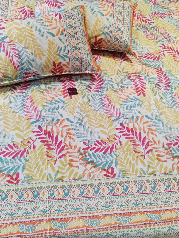 SHALIMAR BEDSHEET WITH TWO REVERSIBLE PILLOW COVERS