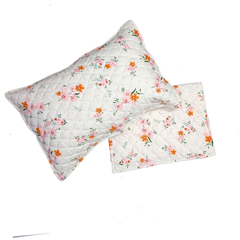 Aroma 3D Printed Polycotton Flat Double Bedsheet with Quilted Pillow cover (Size :–90 x 100 inches)